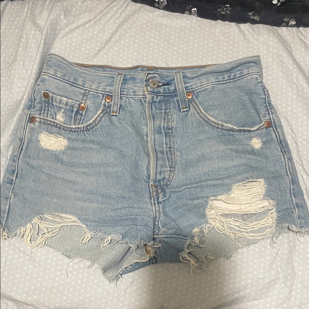 Levi's Light Blue Denim Cutoff Shorts